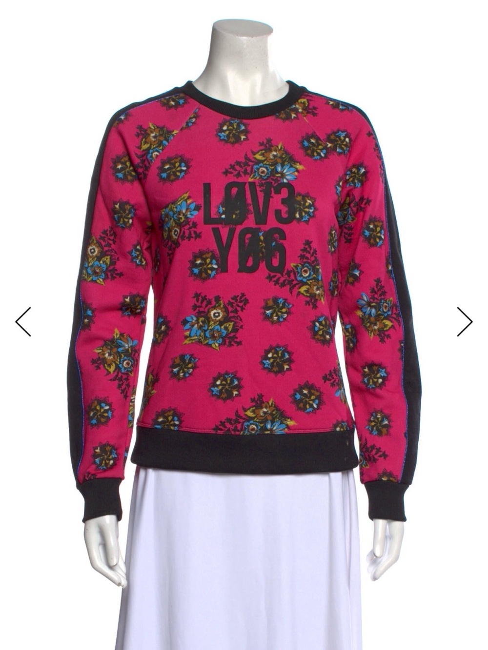 Red Valentino Pink Floral Graphic Sweatshirt